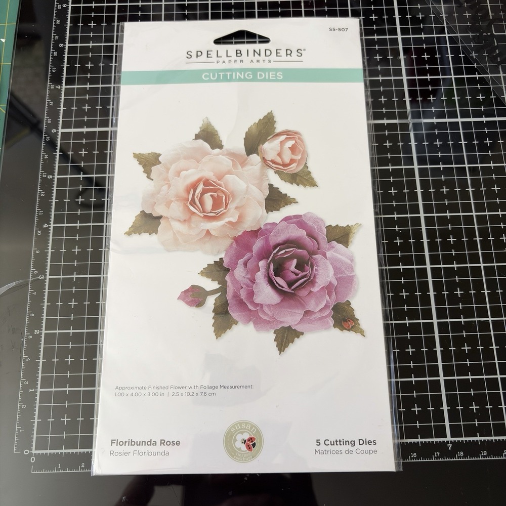 NEW Spellbinders Die S5-507 FLORIBUNDA ROSE  5 Cutting Dies Flowers Floral